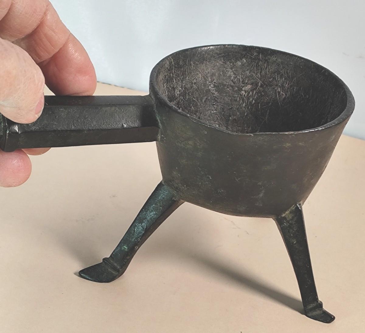 Small Bronze Apothecary's Or Gunsmith's Crucible, 15th Or 16th Century-photo-3