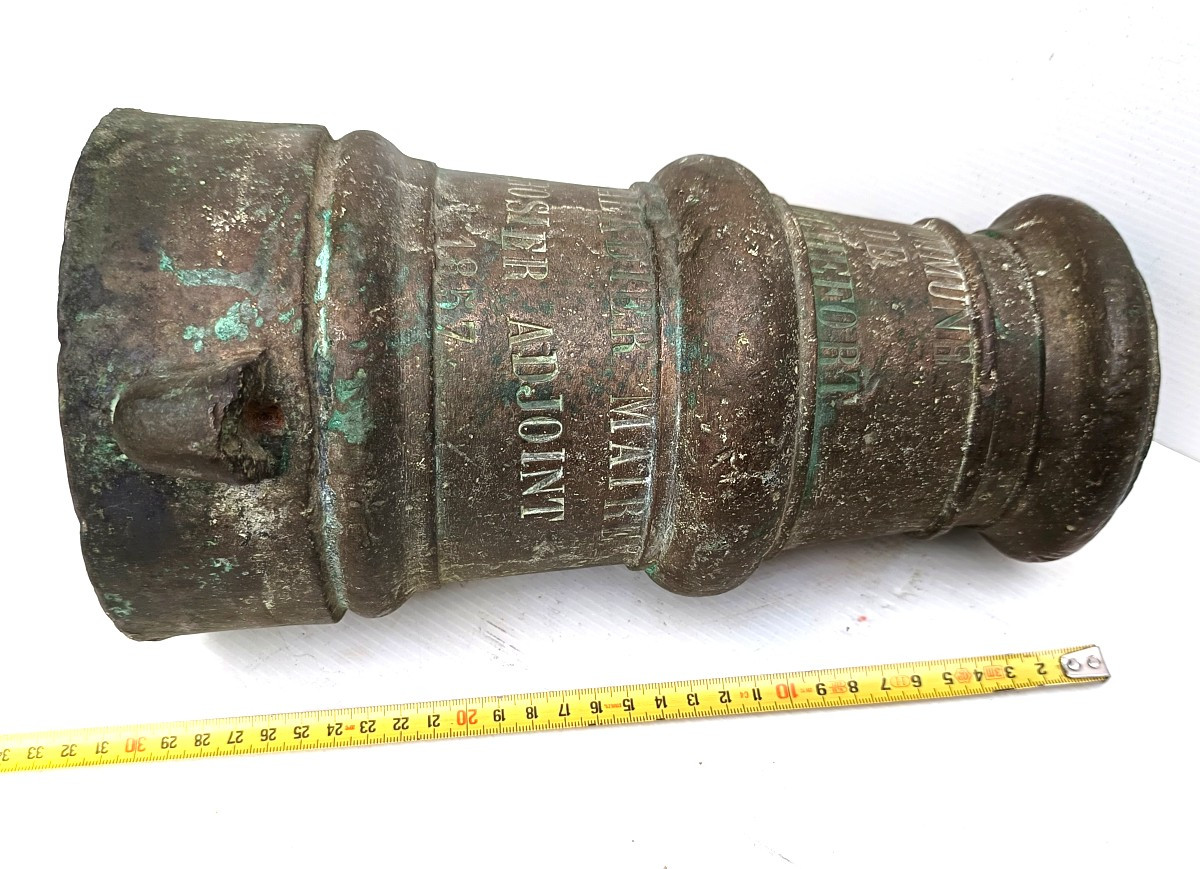 The Large Bombard Of Rochefort, Engraved Cast Bronze, 20kg+-photo-3