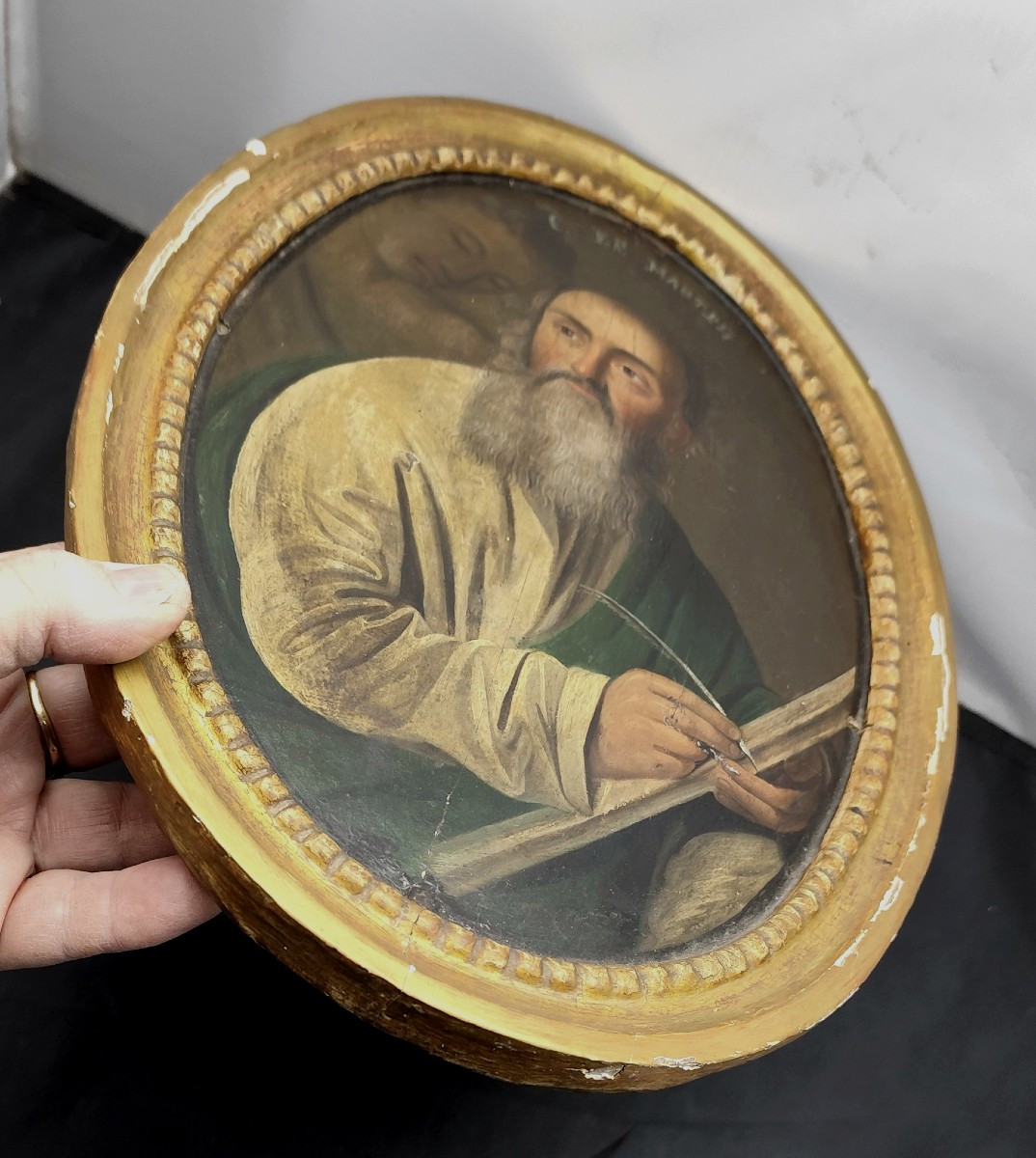 Portrait de l’Evangéliste Matthieu, Monoxyle, Art Russe, 18-19e siècle-photo-2