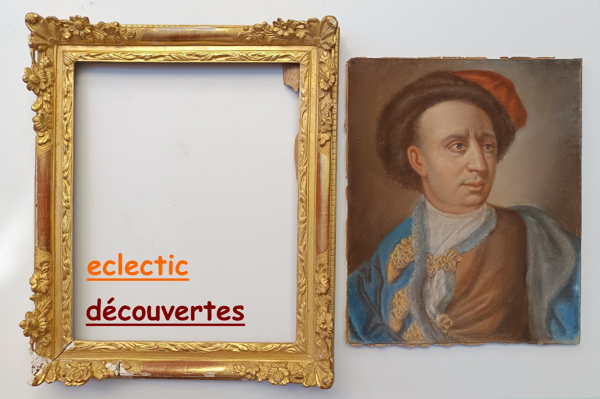 On Copper: Handsome French Gentleman With Wig, Louis XIV Or Regence, As Found-photo-3