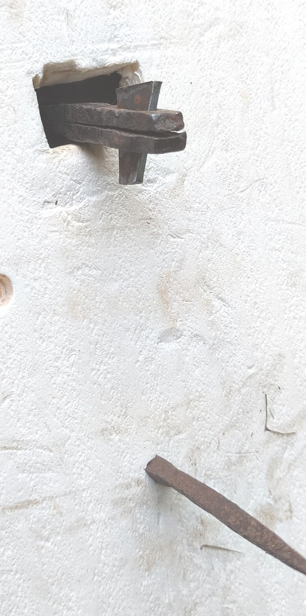 Lyre et cœur, Heurtoir Fer forgé et gravé, Vallée du Rhône, époque Louis XIV, -photo-5