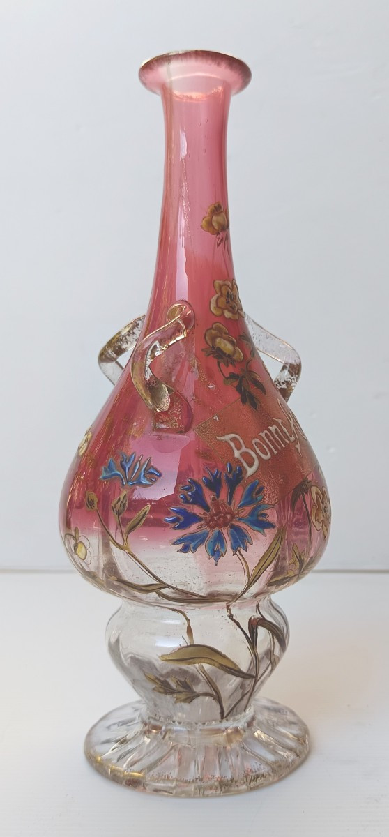 Art Nouveau : Verrerie parlante émaillée de Legras-photo-1