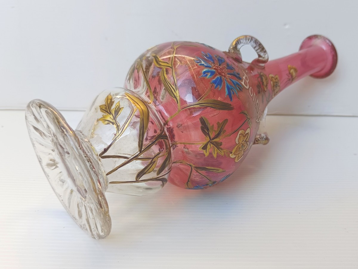 Art Nouveau : Verrerie parlante émaillée de Legras-photo-2