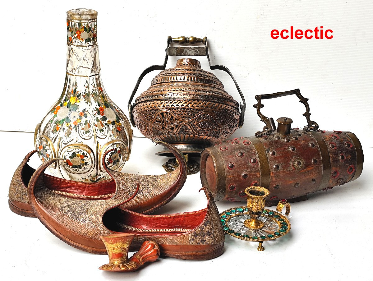 Chaussures de prestige: Mojaris de style Moghol, brodés d’argent, 19e siècle-photo-5