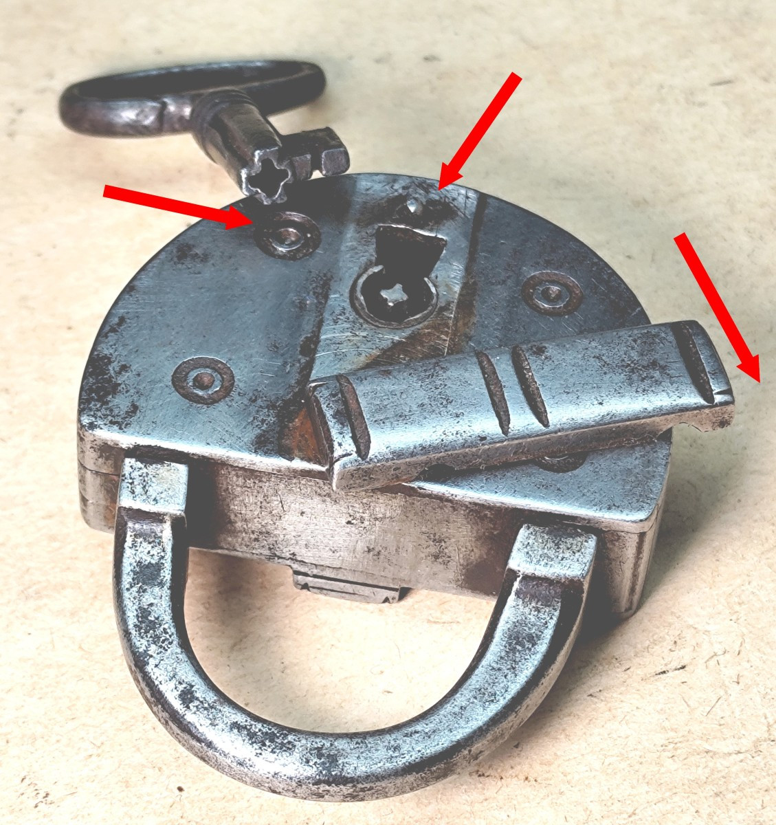 Impossible Padlock, French Locksmithing From The Louis XV Period, Secret Recipe.-photo-2