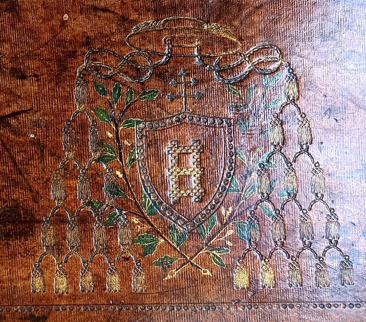 La Marmotte d’un Prince de l’Eglise, armoriée, vers 1800 …  assez usagée