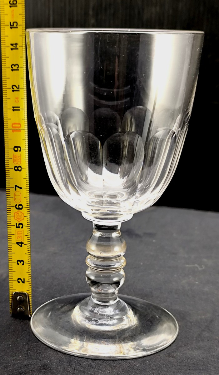 8 Large Baccarat 1880 Glasses, Clermont Model, Good Condition, 15cm-photo-2