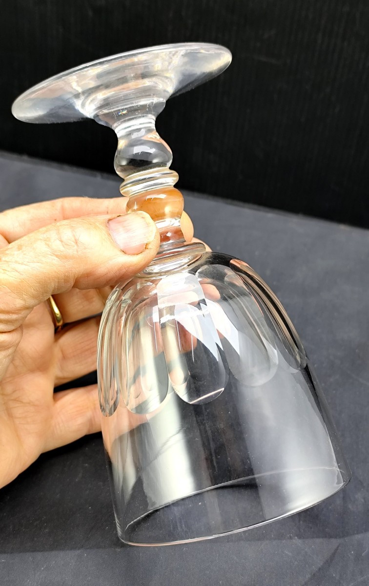 8 Large Baccarat 1880 Glasses, Clermont Model, Good Condition, 15cm-photo-4