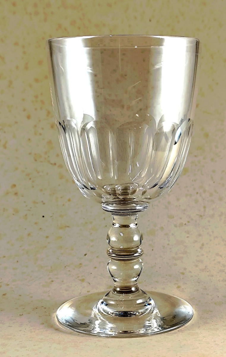 8 Large Baccarat 1880 Glasses, Clermont Model, Good Condition, 15cm-photo-1