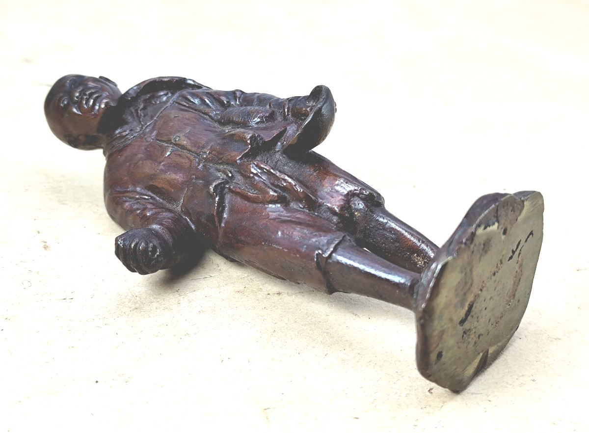 Vietnam: Tonkin Peasant, Bronze With Red Patina, Circa 1920-photo-2
