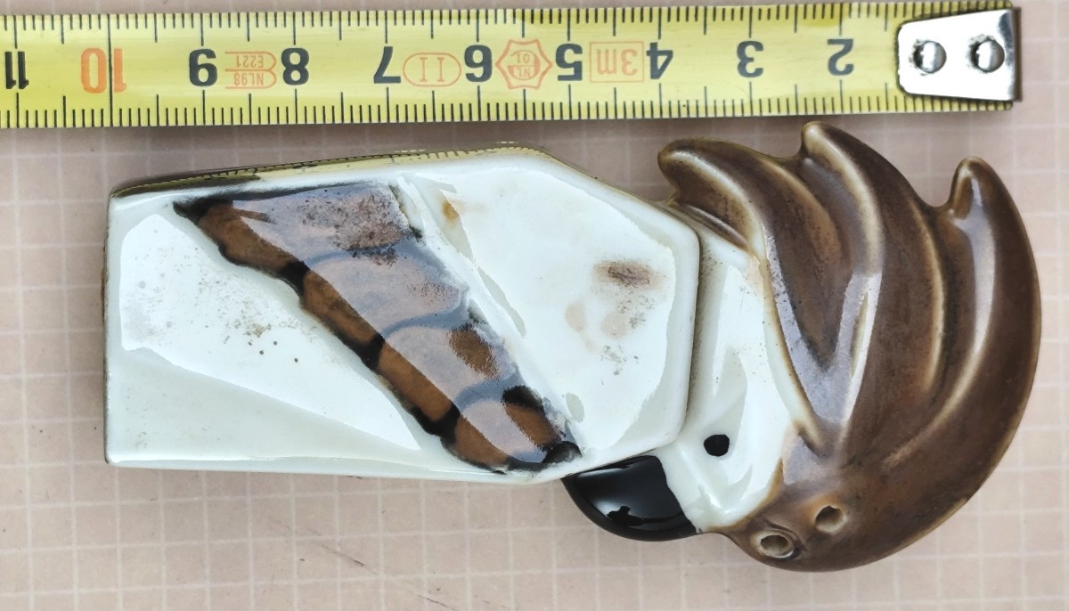 Perroquet-Salière de Camille Tharaud, art déco, Limoges, incomplète-photo-3