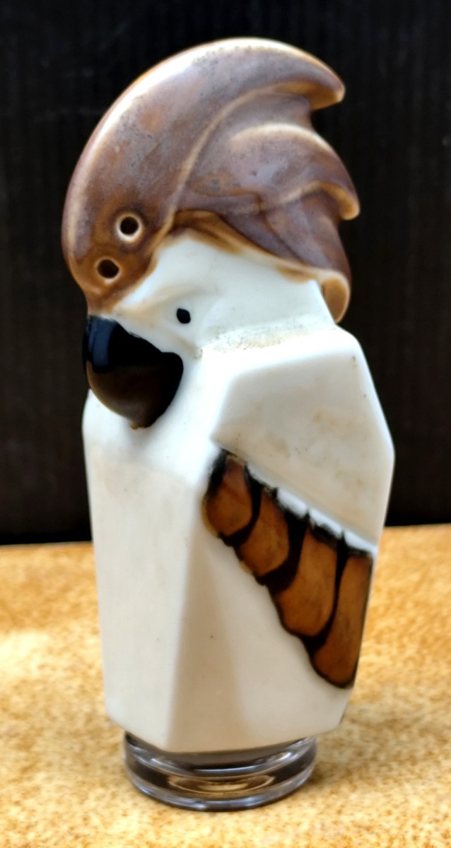 Perroquet-Salière de Camille Tharaud, art déco, Limoges, incomplète