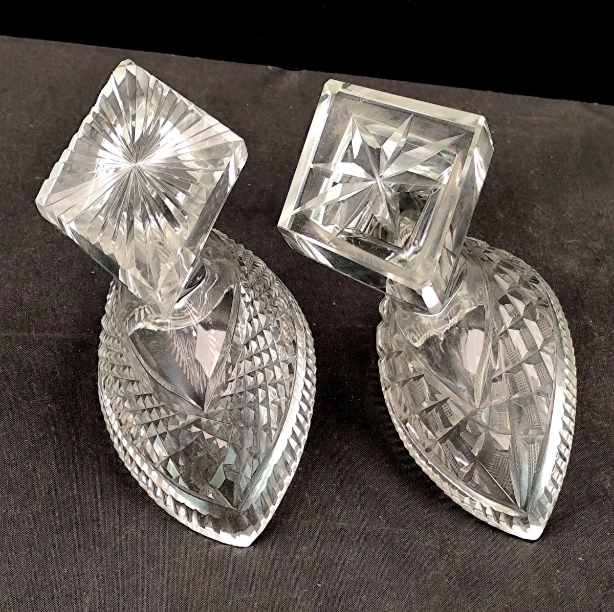 Directoire Style Salt Boats, Le Creusot Crystalworks, Rare Glassware, Good Condition-photo-5