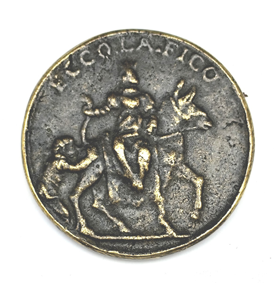 Truculente Médaille, Italie, 17e siècle : Frédéric Barberousse et Béatrix-photo-3