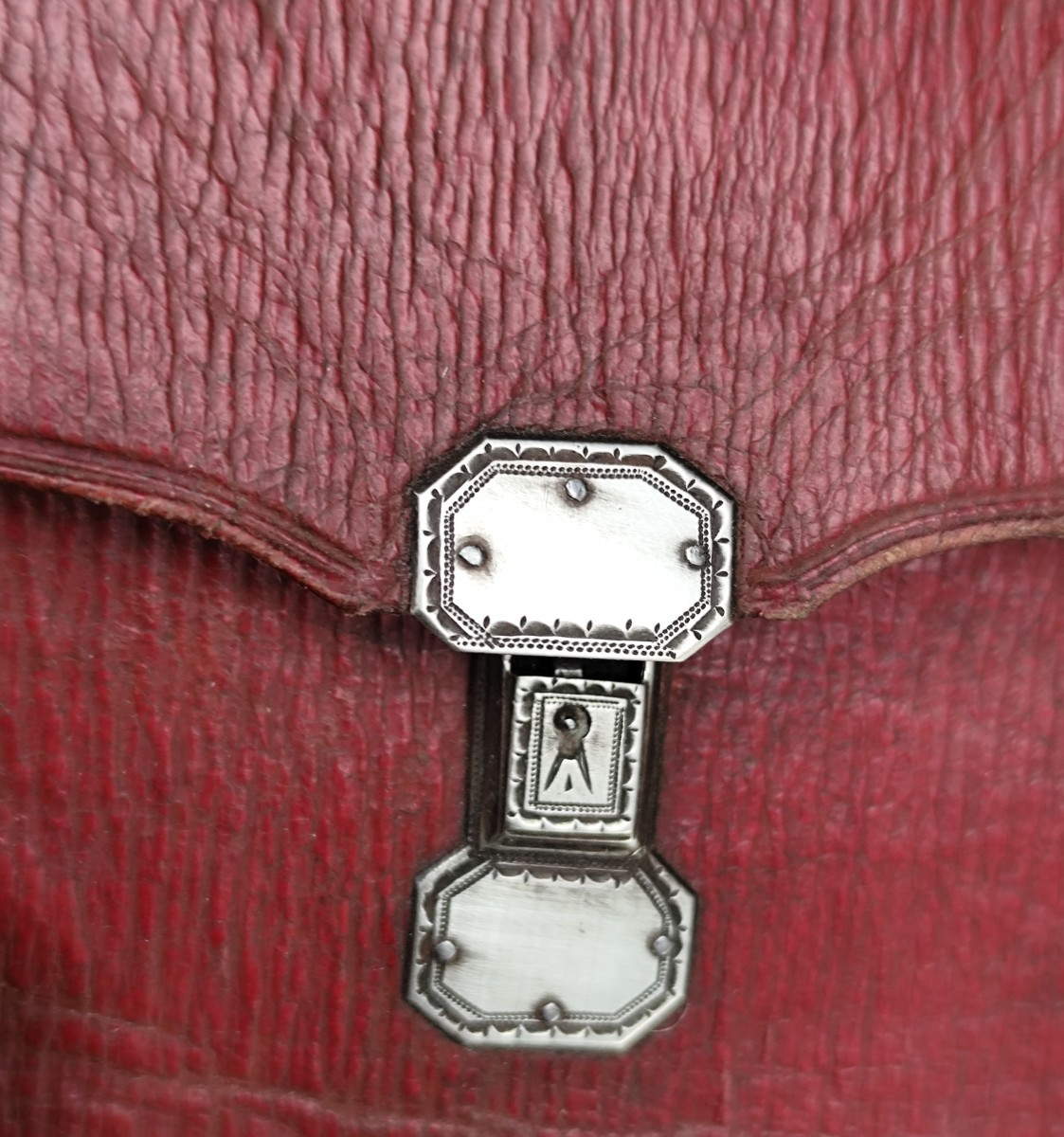 Philadelphie, daté 1800 : Carnets maroquin rouge d’un marin, Joli lot de 3-photo-4