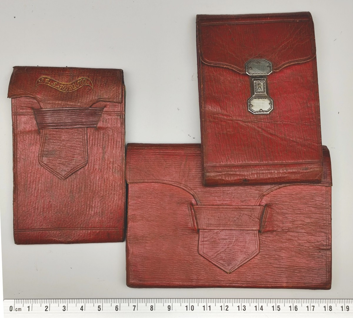 Philadelphie, daté 1800 : Carnets maroquin rouge d’un marin, Joli lot de 3-photo-2