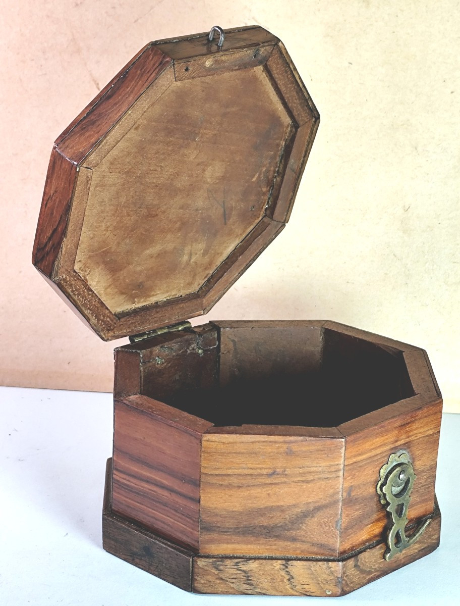 Small Kiosk Box, Inlaid From Precious Woods, Louis XIV Period-photo-2