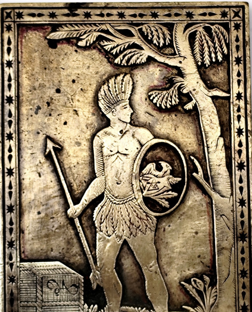 Musée du Chocolat : Plaque à dorer en bronze , vers 1840 pour tablettes de luxe-photo-1