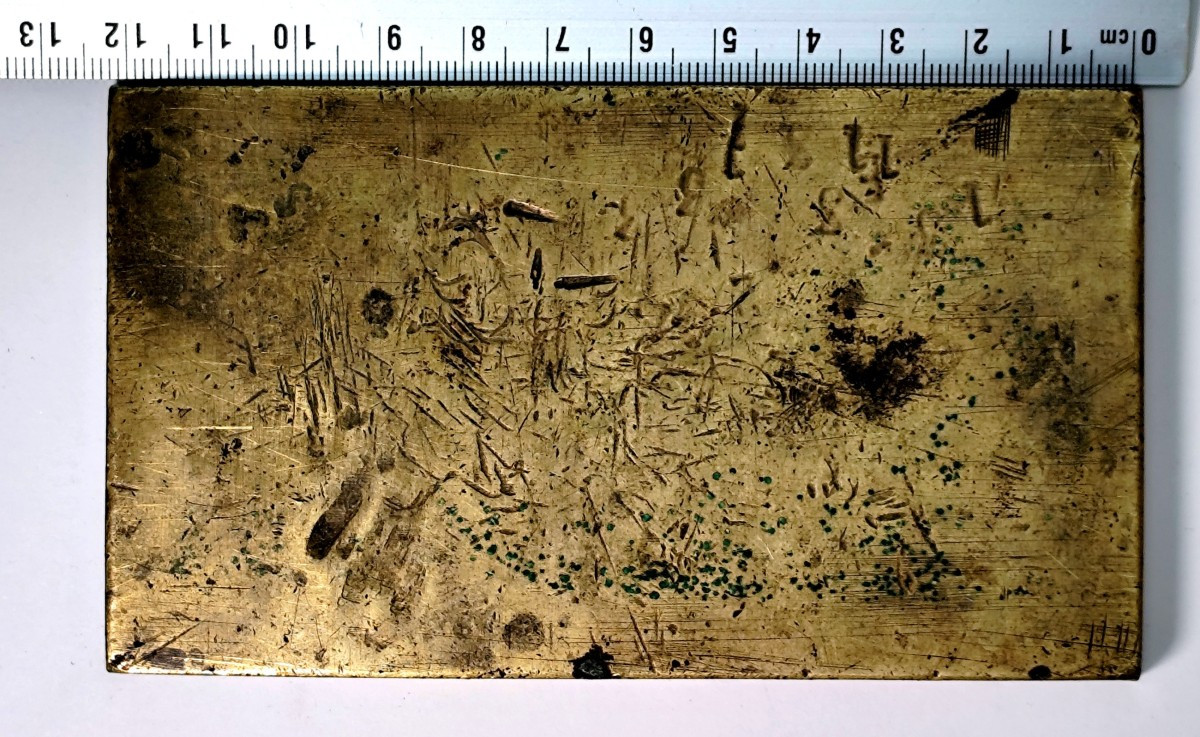 Musée du Chocolat : Plaque à dorer en bronze , vers 1840 pour tablettes de luxe-photo-2