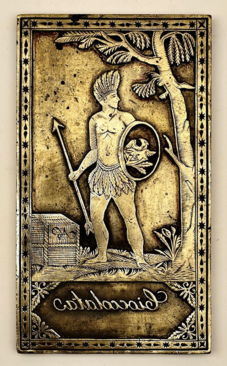 Musée du Chocolat : Plaque à dorer en bronze , vers 1840 pour tablettes de luxe