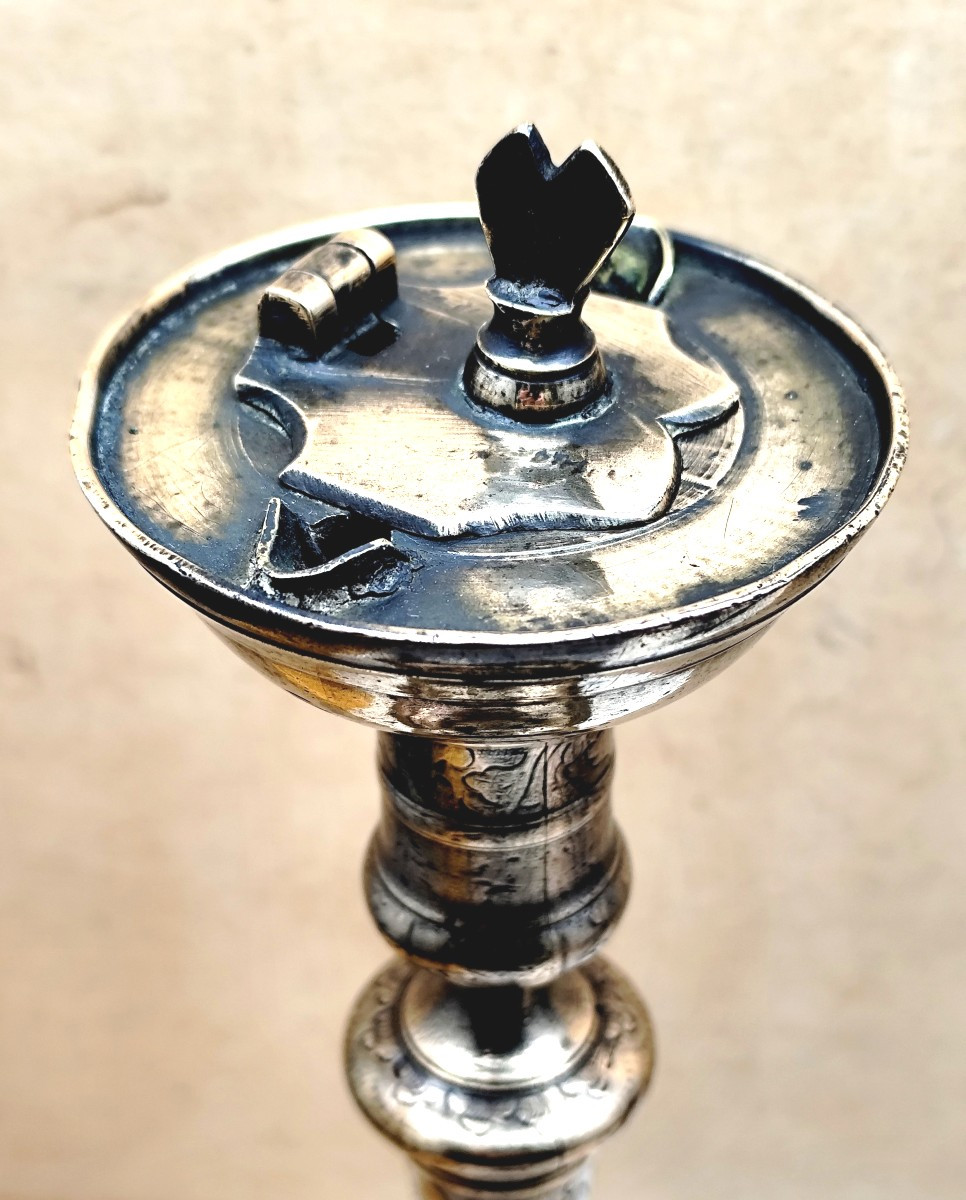 Lampe à huile baladeuse, bronze, Languedoc, 17-18e siècle