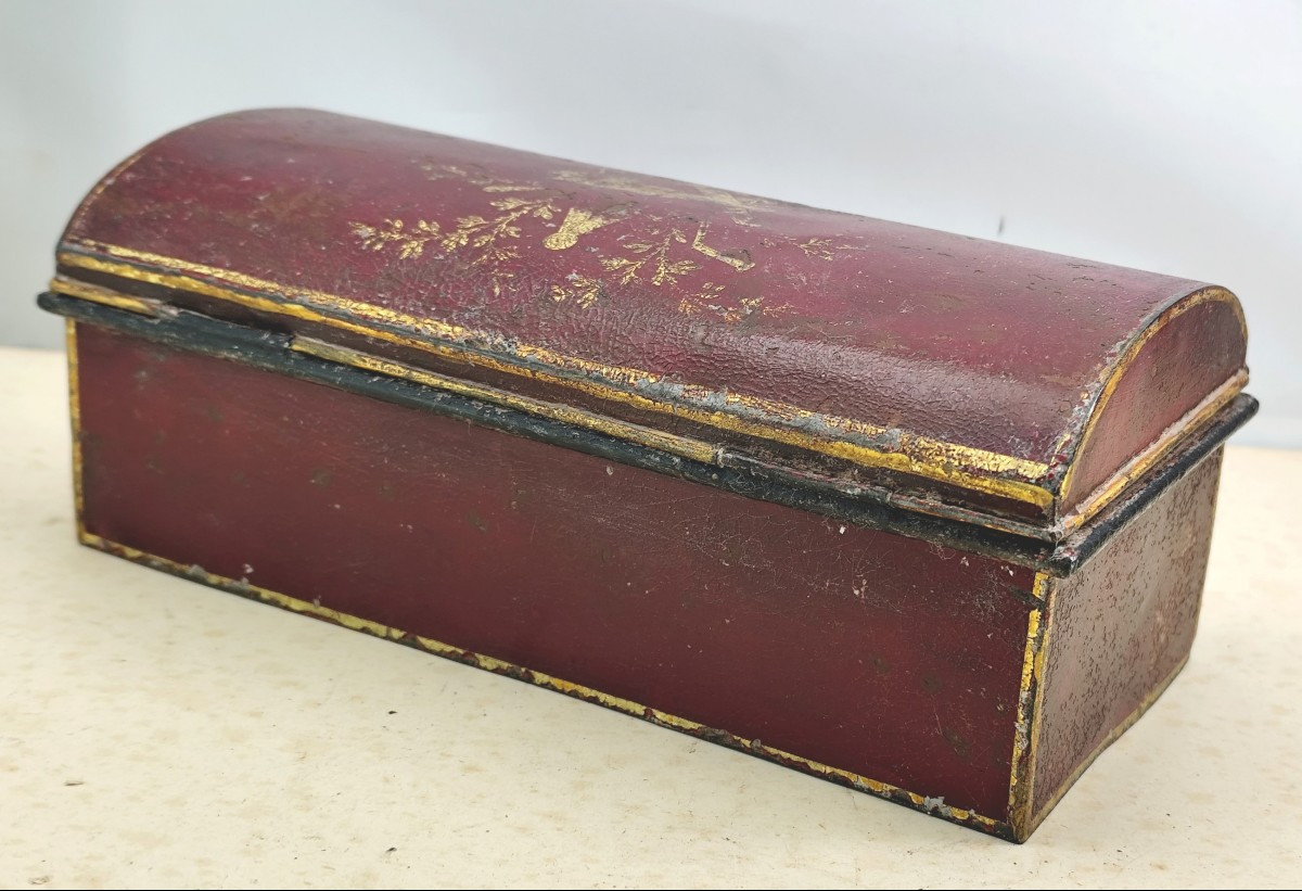 Freemason's Box, Painted Sheet Metal, 19th Century-photo-3