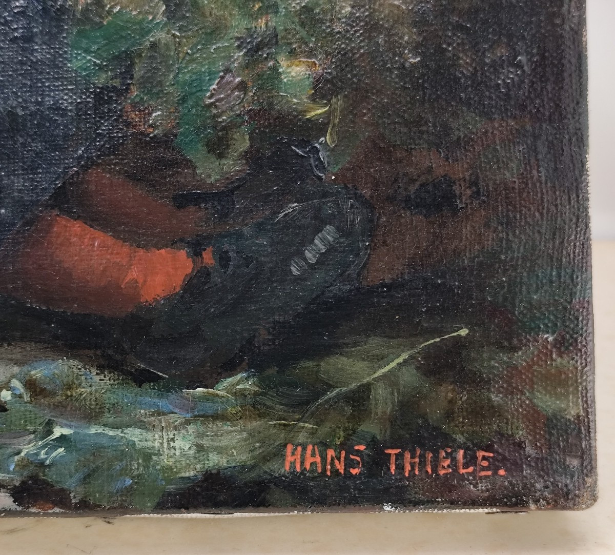 Charming Painting: Little Girl With Rabbits, Oil On Canvas, Signed, Circa 1900-photo-1