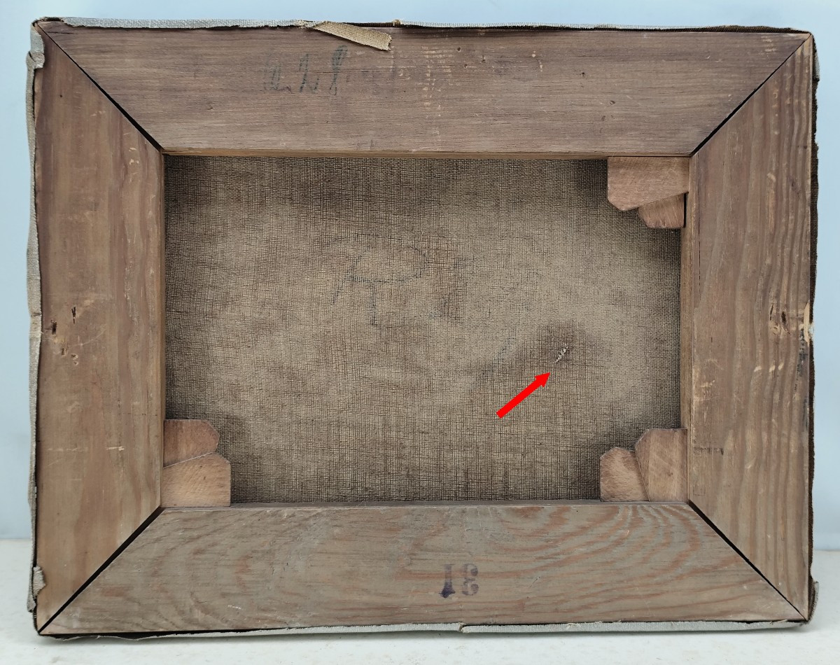 Charming Painting: Little Girl With Rabbits, Oil On Canvas, Signed, Circa 1900-photo-2