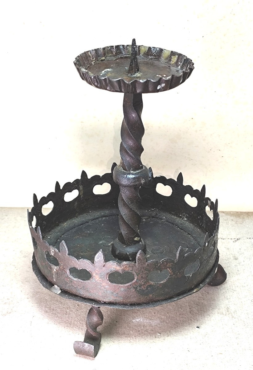 Beautiful Crowned Torch, Finely Forged, Baroque