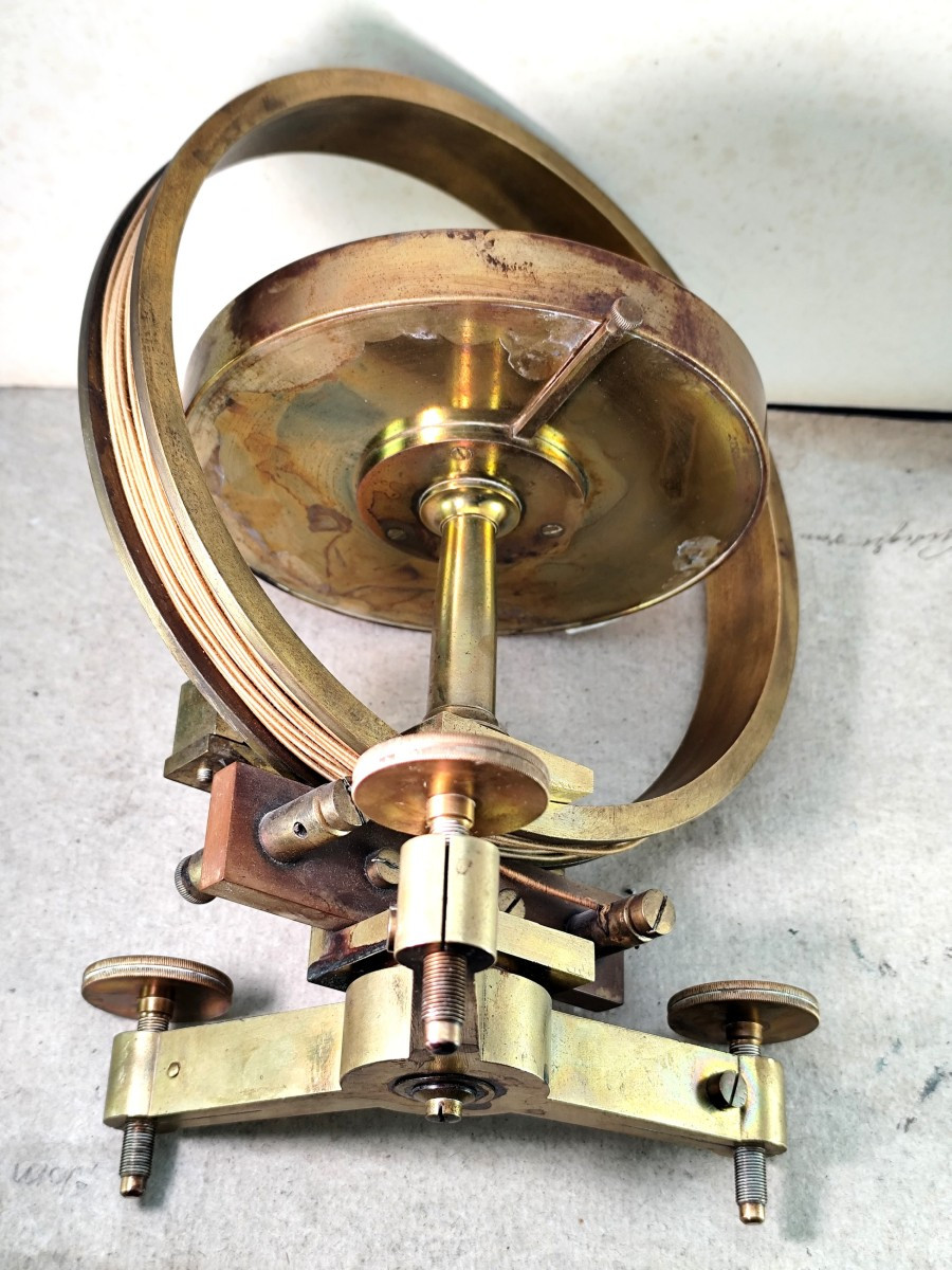 Electromagnetic Compass, Large Bronze Instrument Circa 1875, J. Salleron In Paris-photo-3