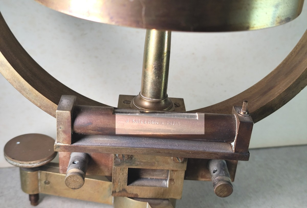 Electromagnetic Compass, Large Bronze Instrument Circa 1875, J. Salleron In Paris-photo-4