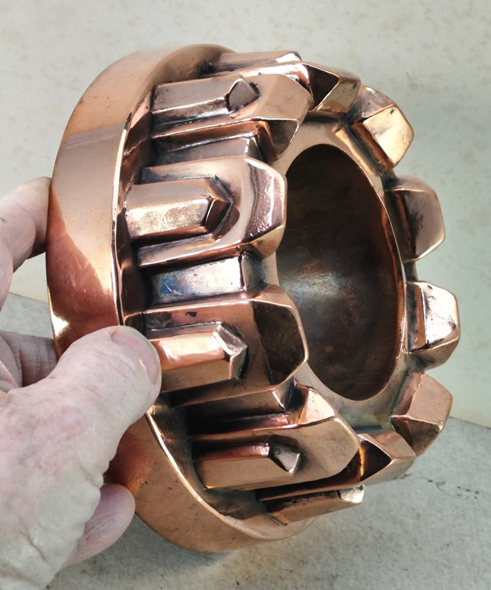 Beautiful Copper Mold , A Diamond Crown, France, Late 19th Century, In Good Condition-photo-2