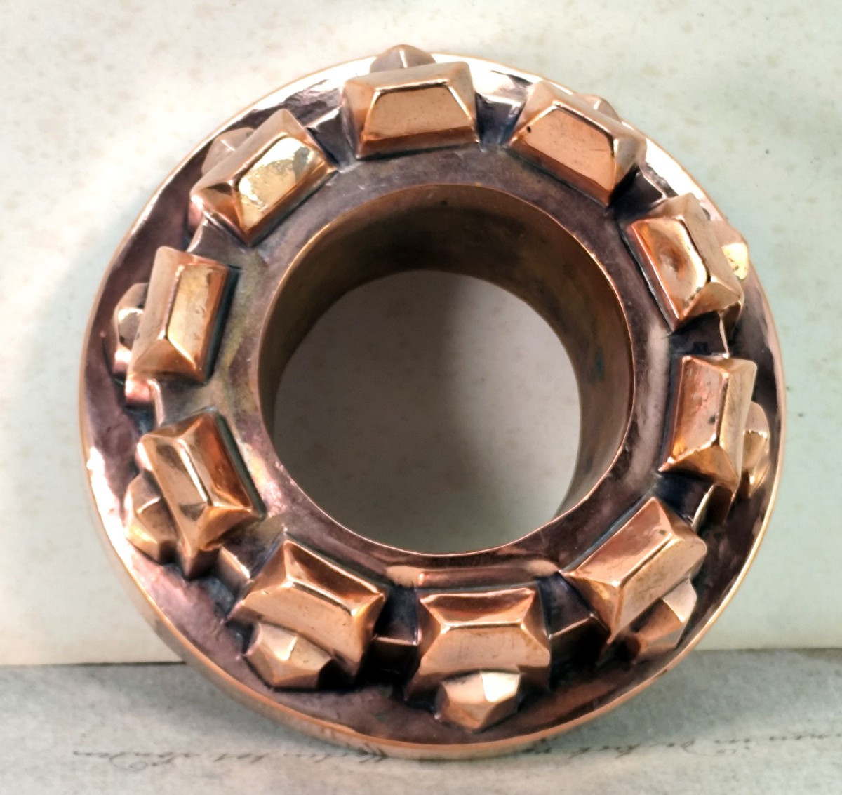 Beautiful Copper Mold , A Diamond Crown, France, Late 19th Century, In Good Condition-photo-4