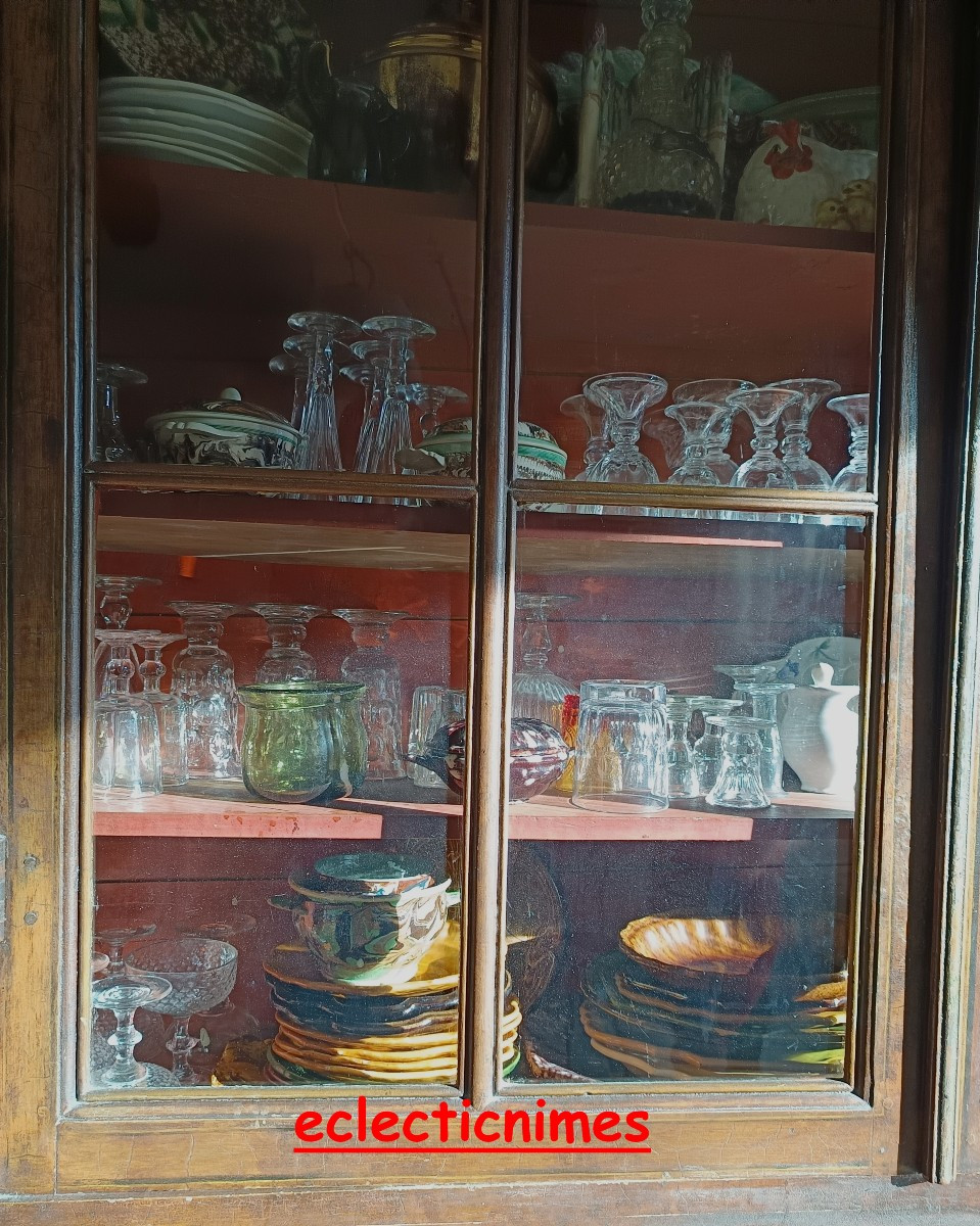 Beau Verre 18e à alcool triste, soufflé gravé doré-photo-2