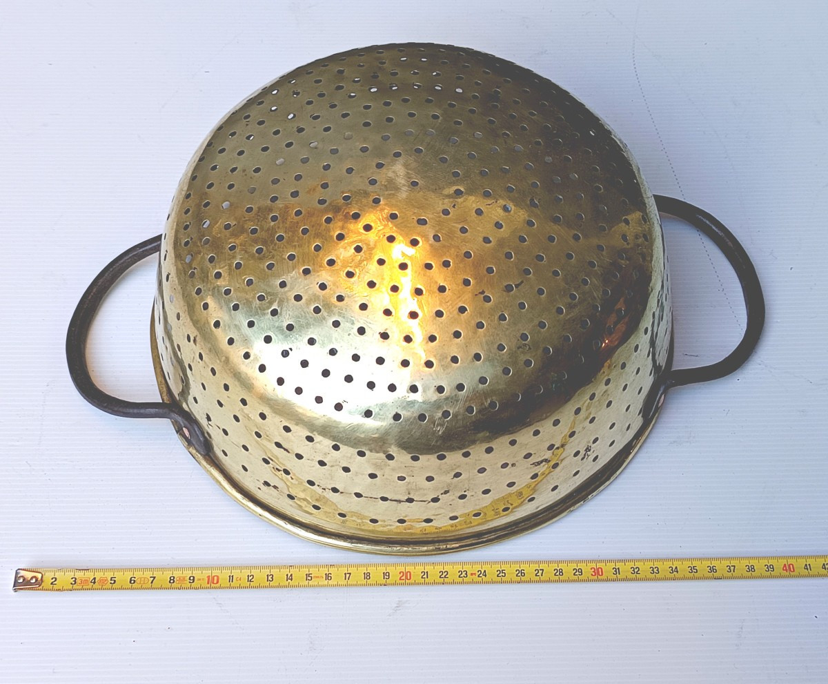 Large Louis Philippe Period Dairy Colander, Decorative And Rare-photo-4