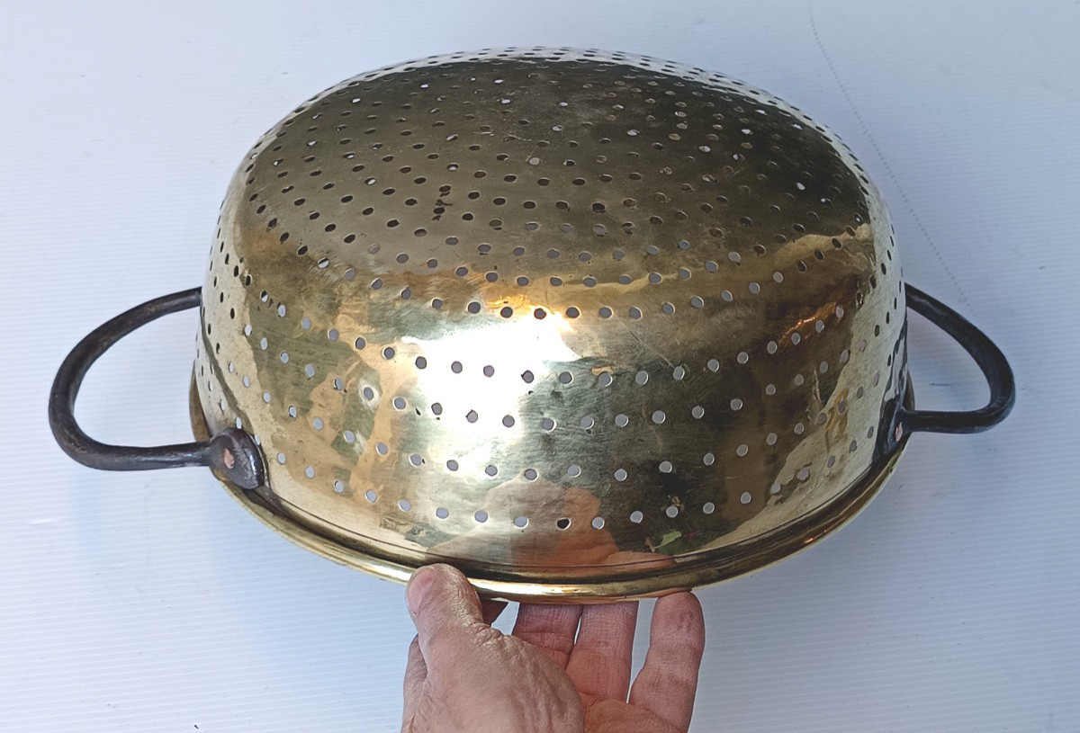 Large Louis Philippe Period Dairy Colander, Decorative And Rare-photo-2