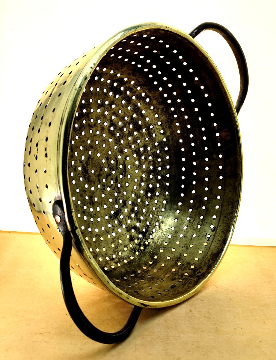 Large Louis Philippe Period Dairy Colander, Decorative And Rare