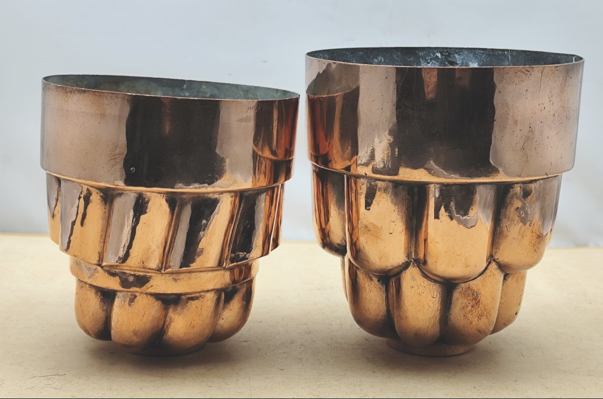 Two Copper Top-shaped Molds, France, 19th Century-photo-3