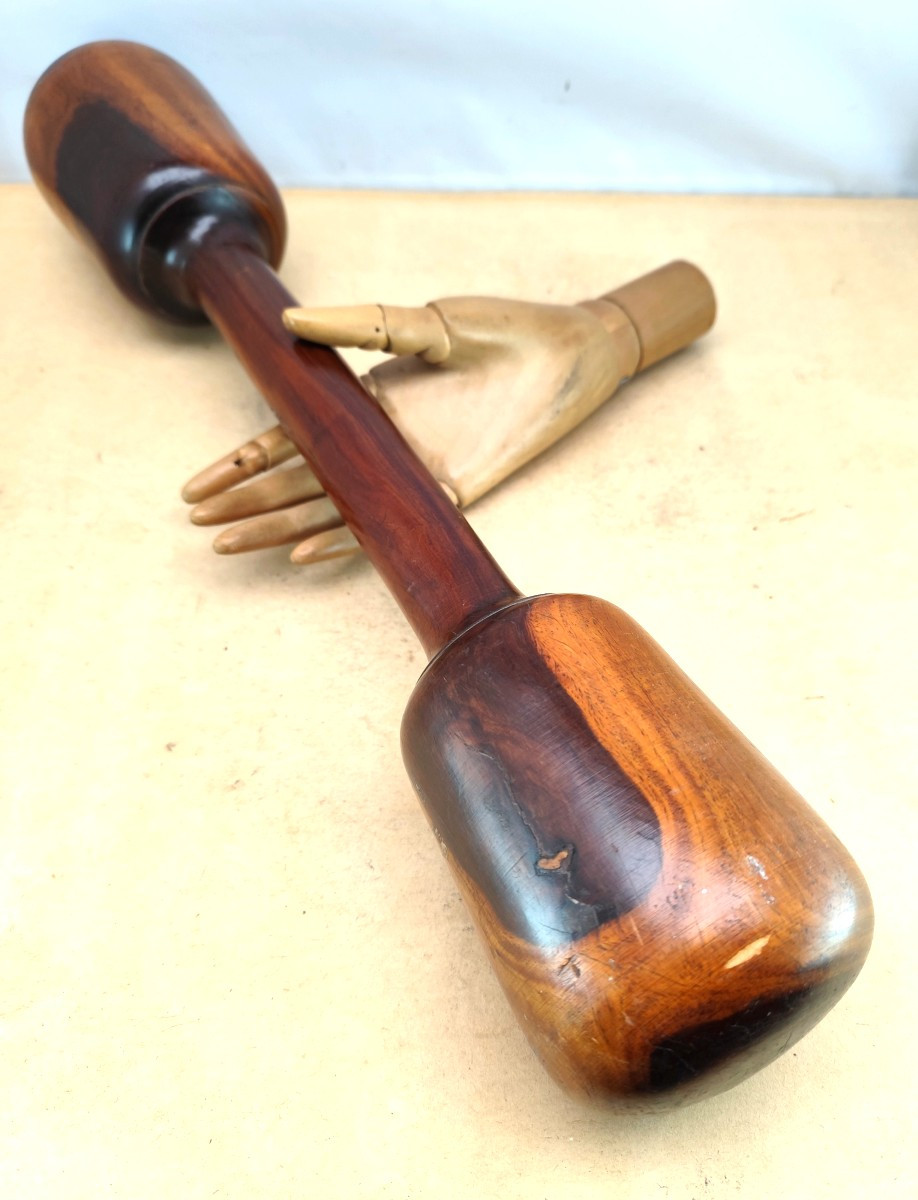 Lignum Vitae: Giant  Mortar Pestle  Pharmacy, France, 18th Century -photo-3