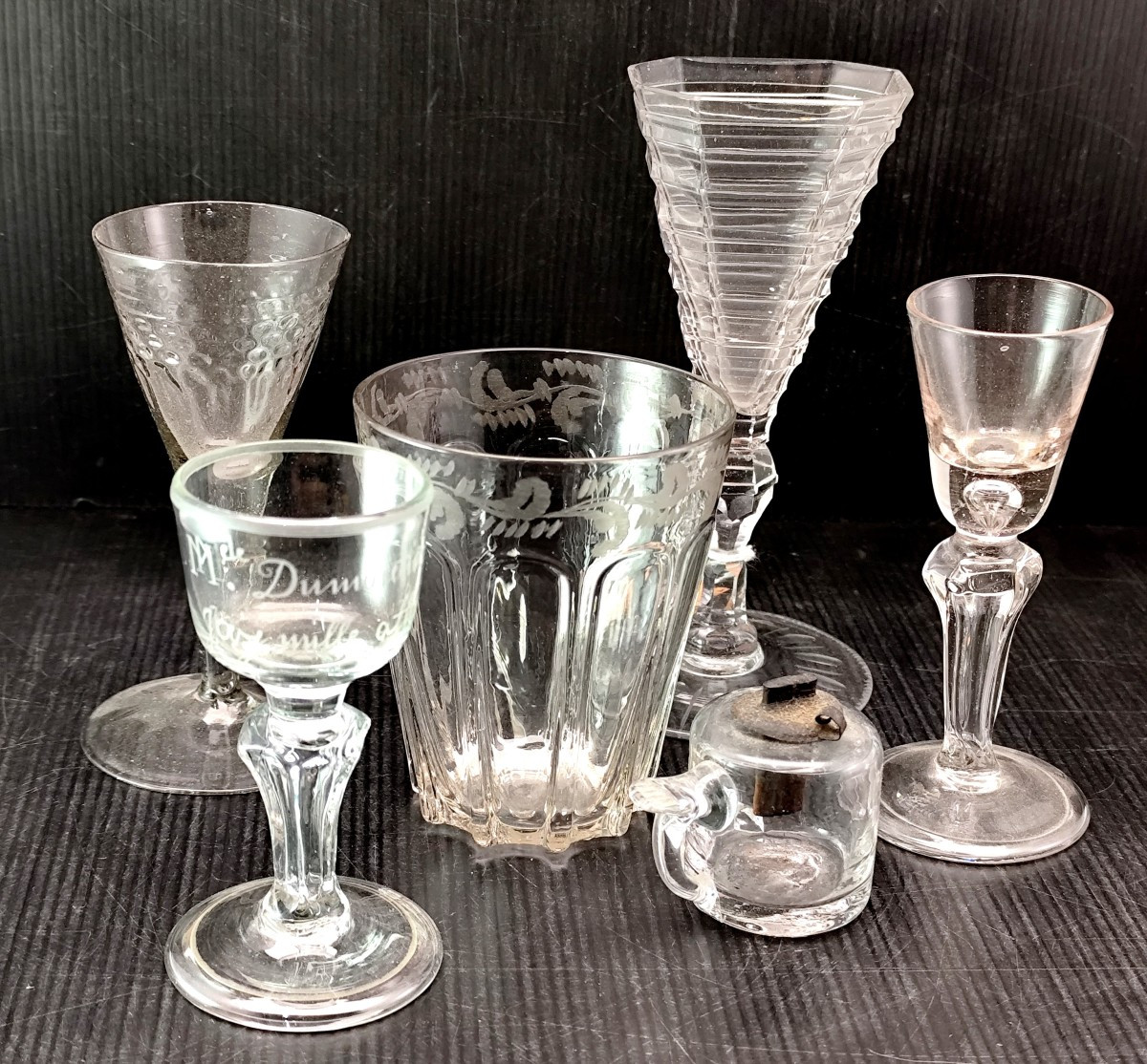 A Blown And Engraved Ribbed Glass Goblet, Bohemia, Circa 1770. -photo-3