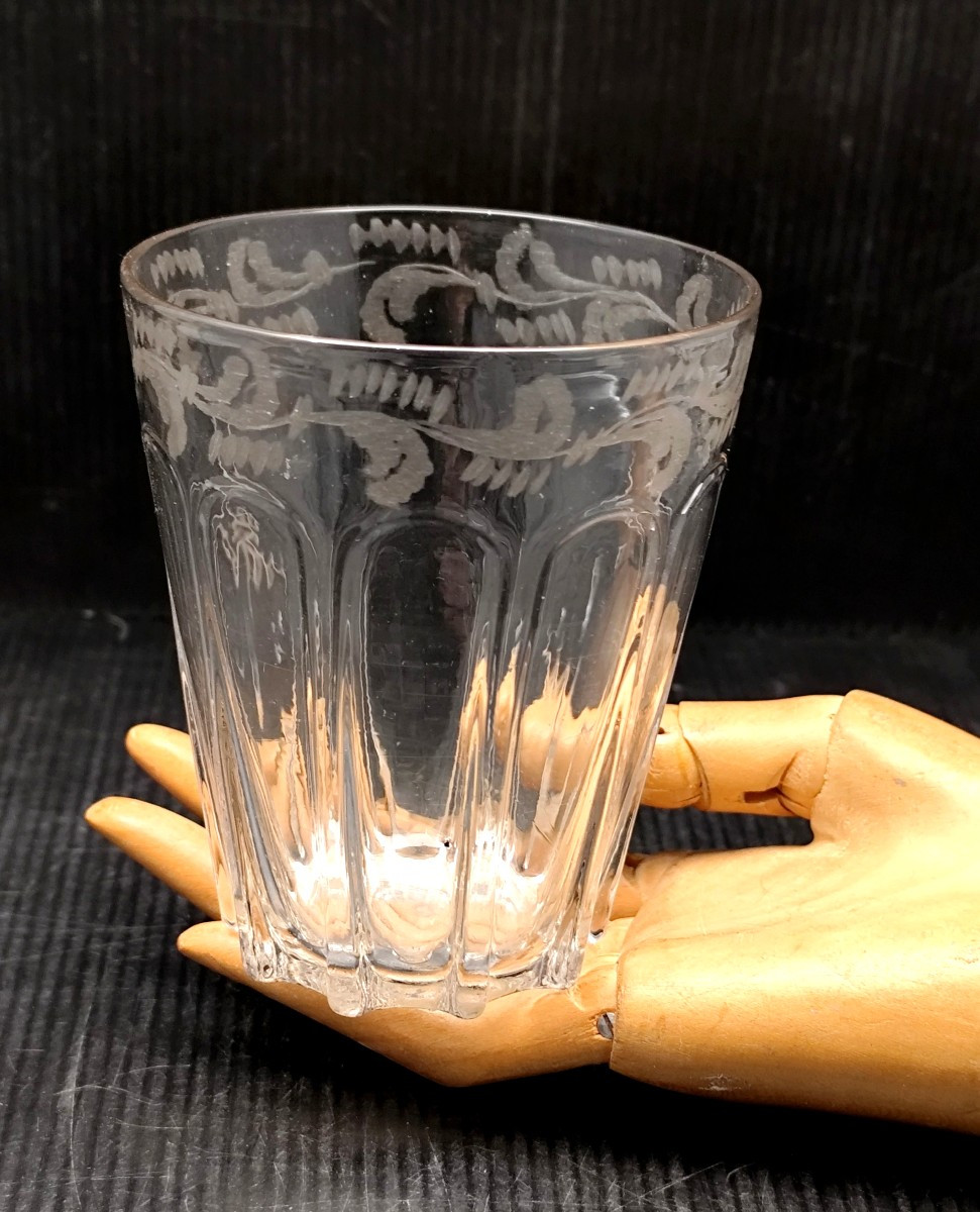 A Blown And Engraved Ribbed Glass Goblet, Bohemia, Circa 1770. -photo-4