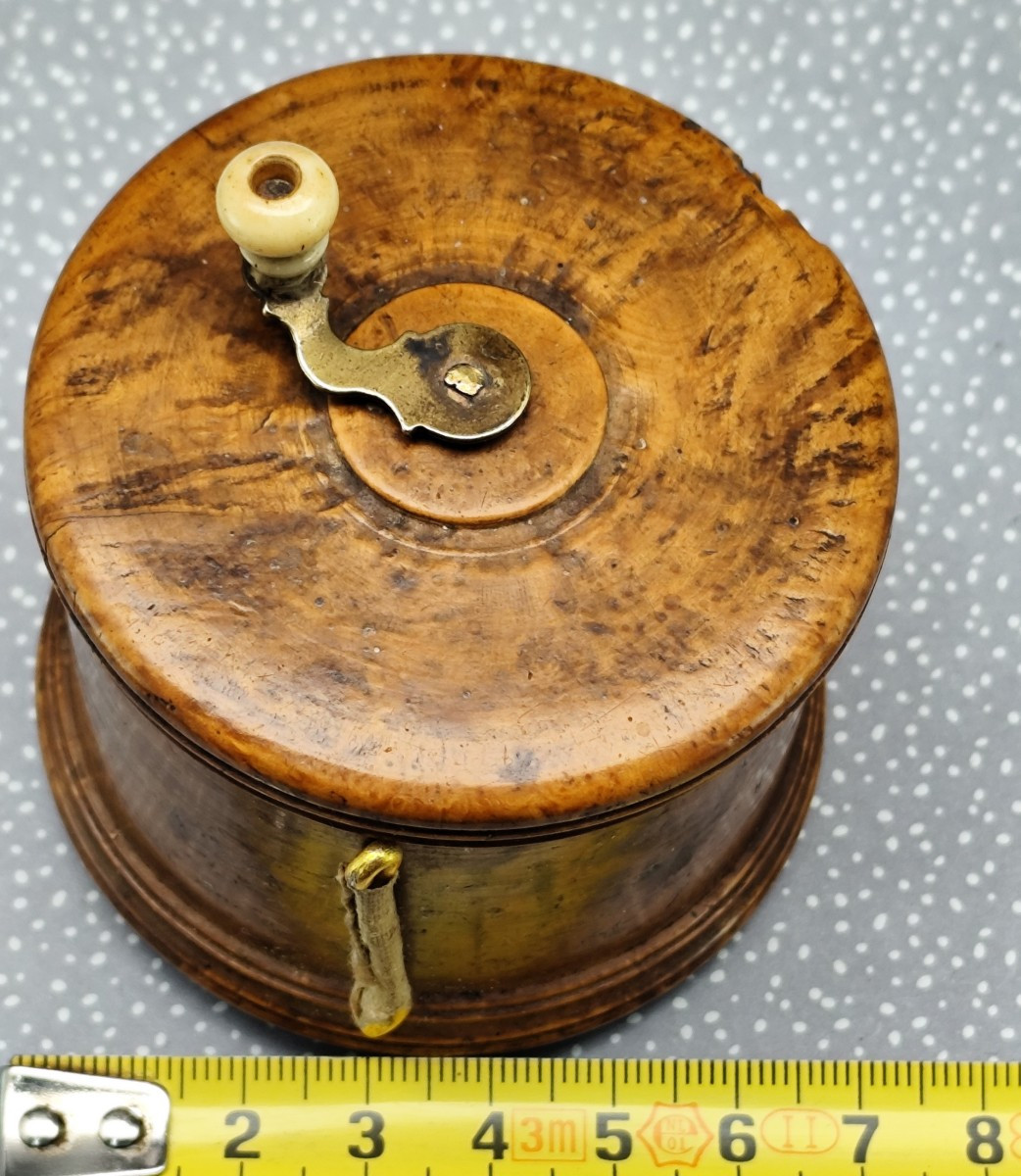 Winemaker, 1820: Rare Handwritten Measure Of 300 Hectoliters, Turned Burl Wood-photo-3