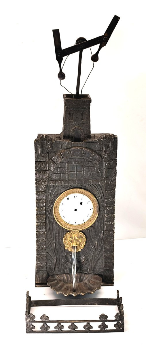 Musée : Pendulette automate au télégraphe de Chappe, début 19e siècle, 