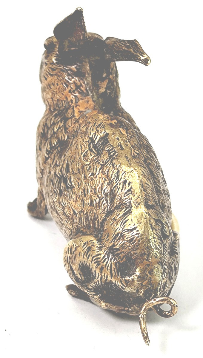 Rabbit-shaped Centimeter, Rare Late 19th-century Model, Stamped Brass-photo-4