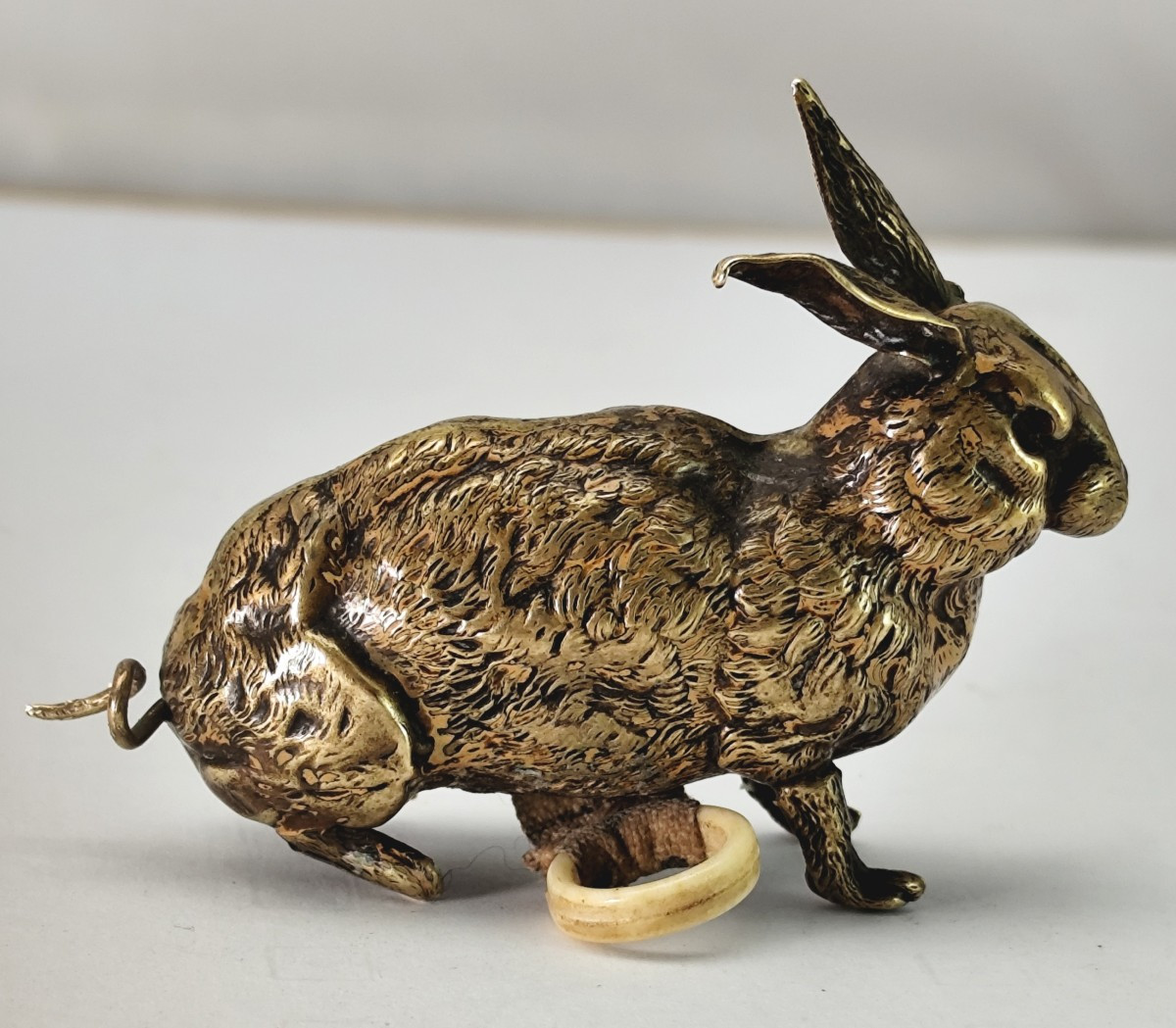 Rabbit-shaped Centimeter, Rare Late 19th-century Model, Stamped Brass-photo-2
