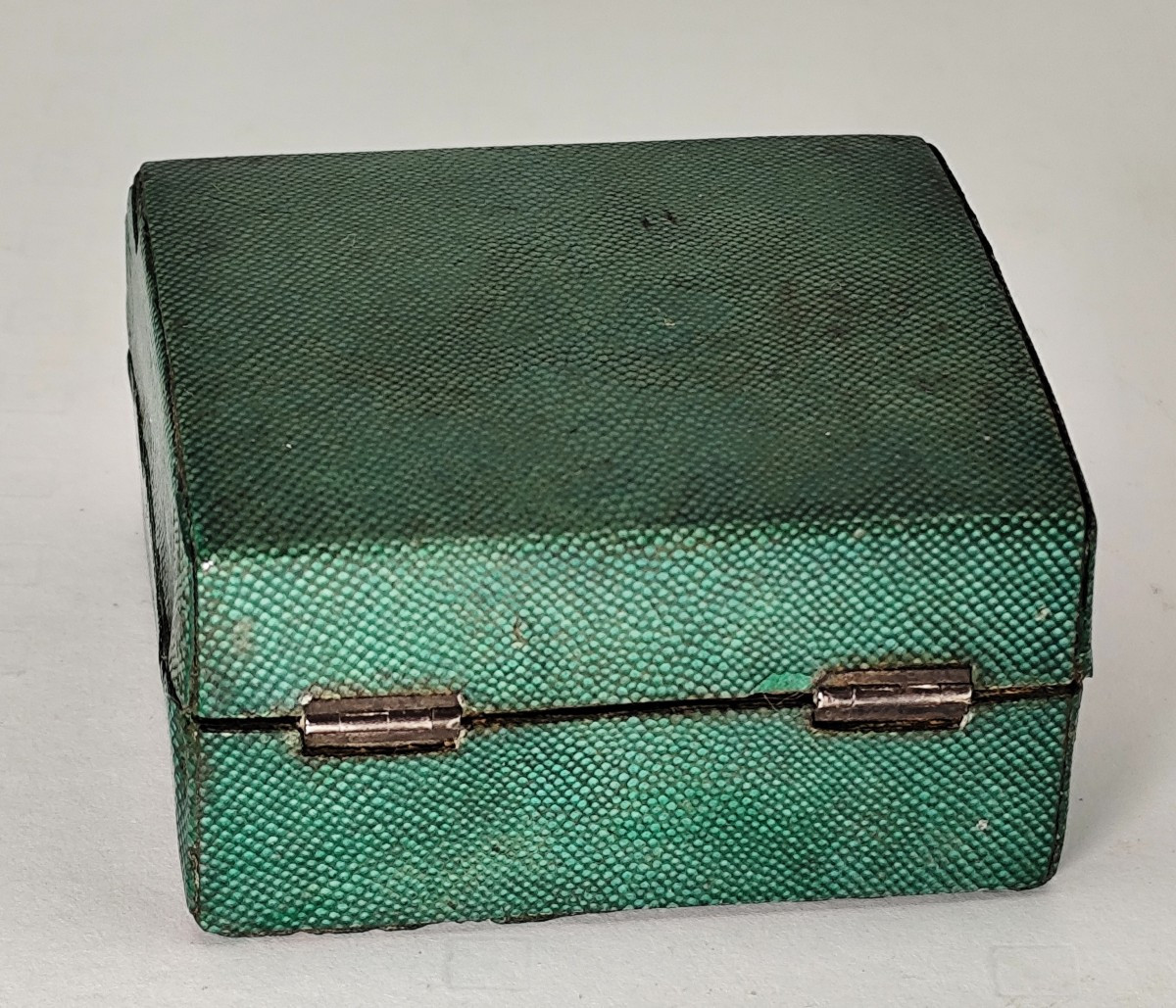 Beautiful Green And Silver Shagreen Case, And Diamond-studded Iron Shoe Buckles-photo-5
