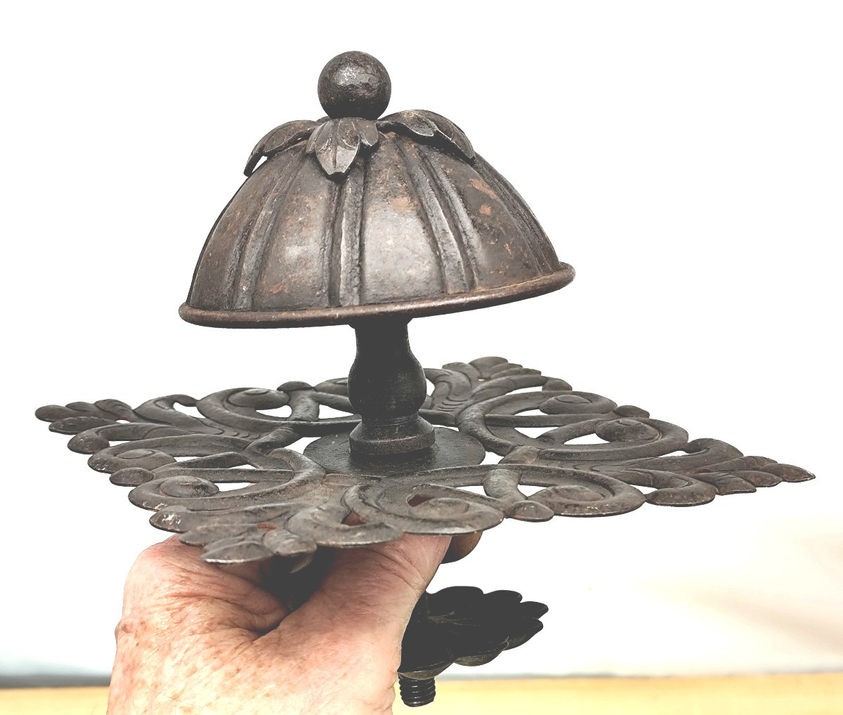 Wrought Iron: 2 Majestic Gate Knobs, Baroque Style, 19th Century-photo-4