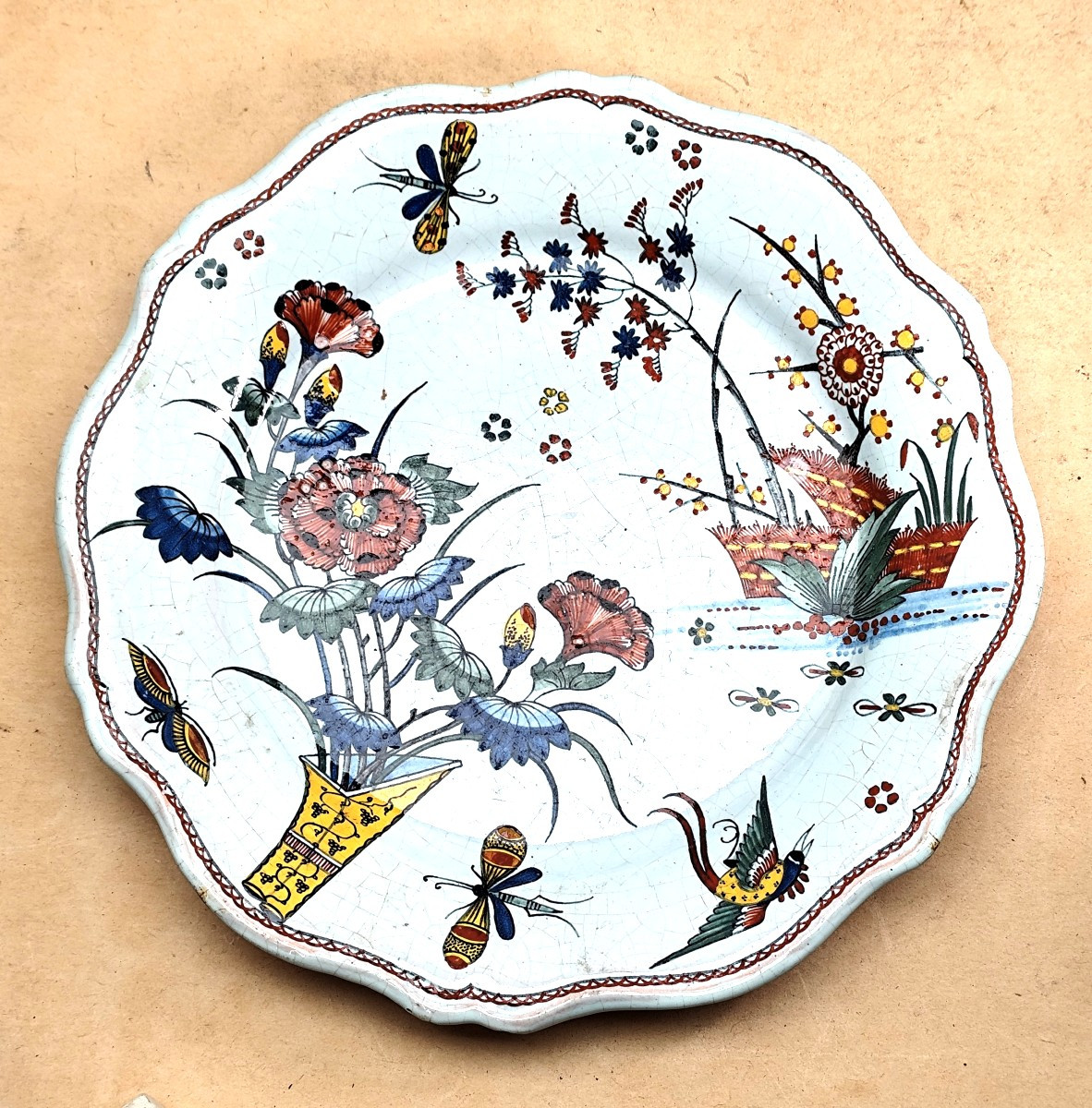 Beautiful Rouen Platter, 25cm, Flamboyant, Good Original Condition