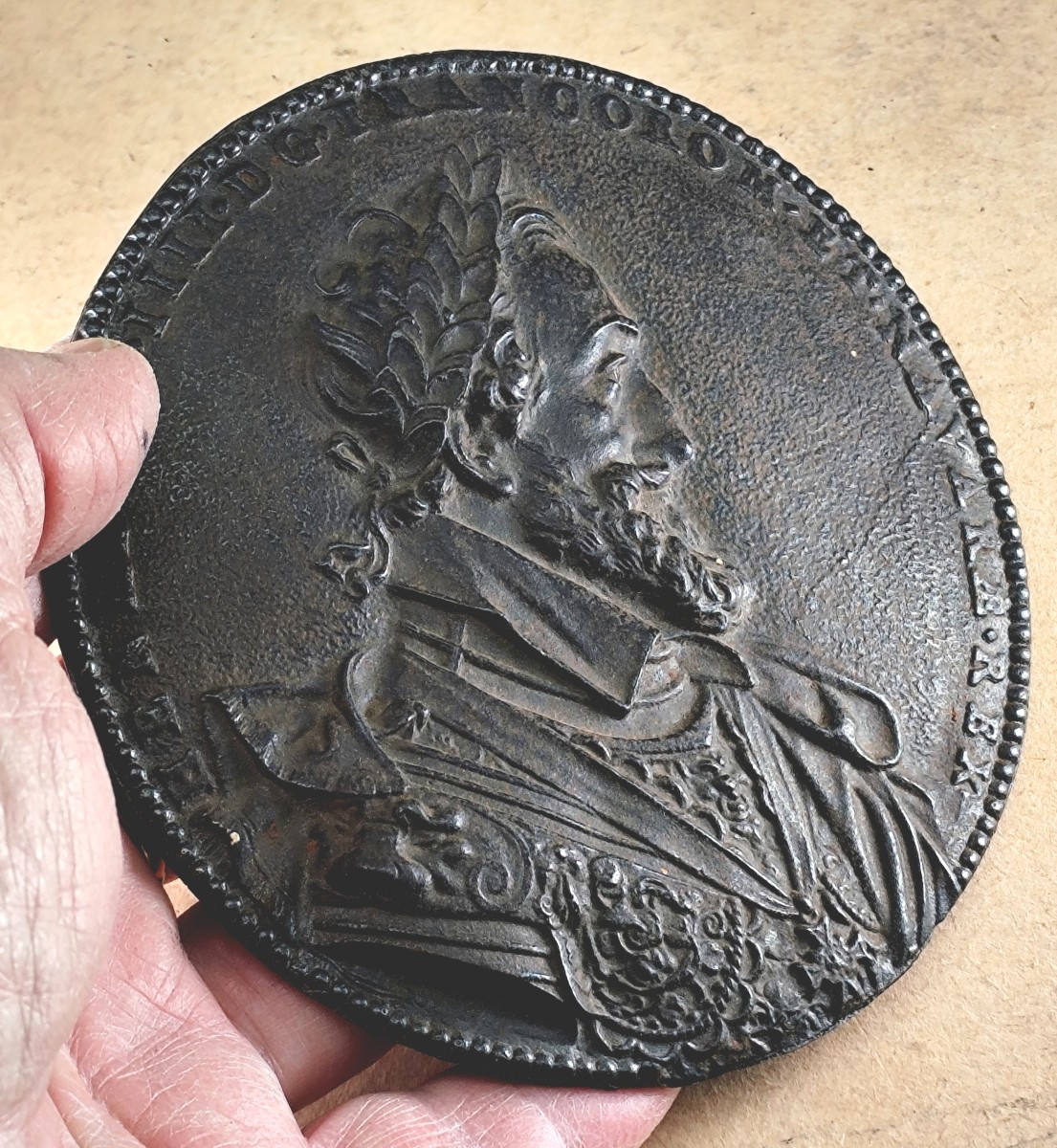 Henry Iv: Cast Iron Portrait, After Dupré, Restoration Period -photo-4