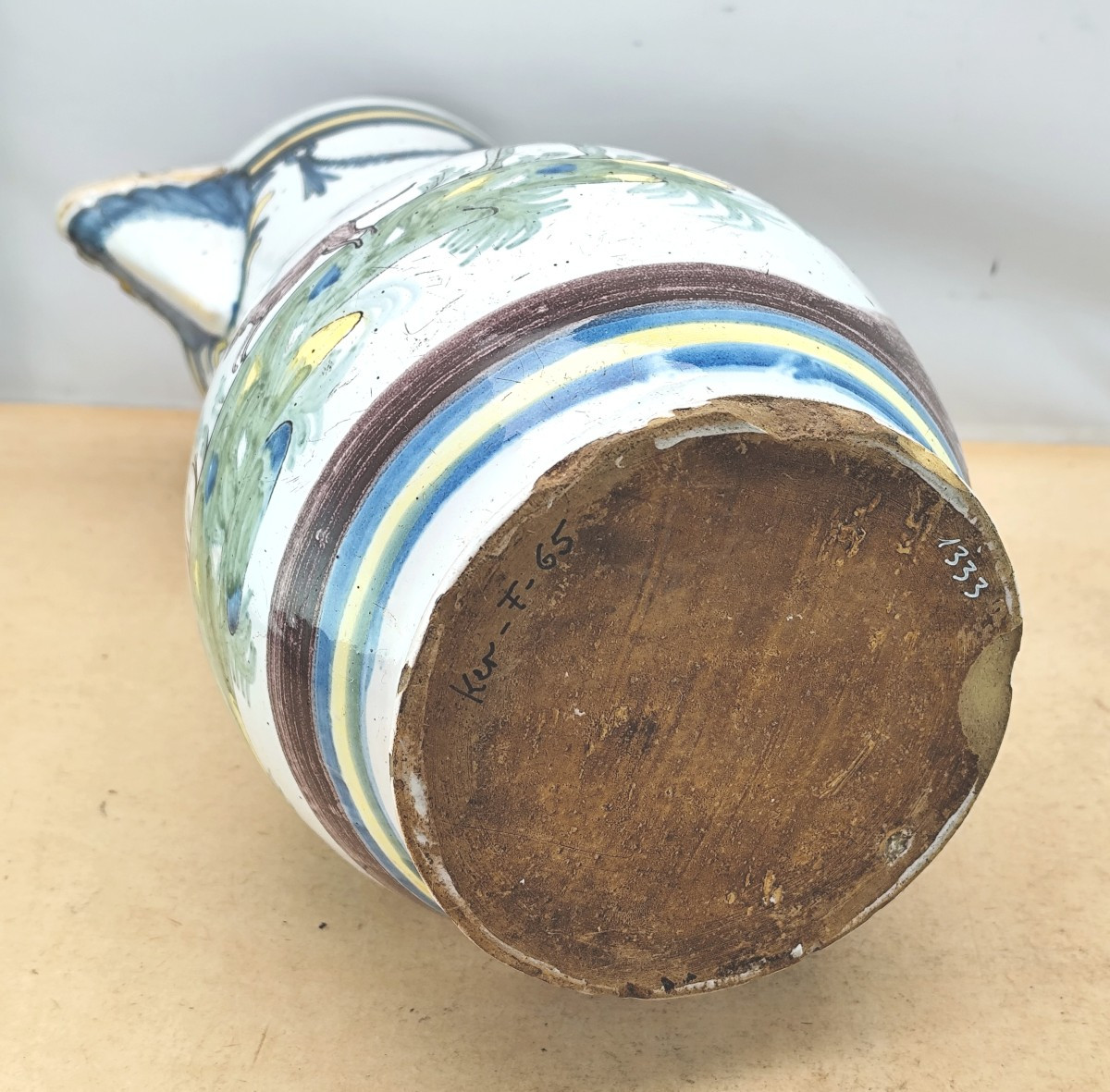 Large Hunting Pitcher, 1811, Nevers Popular, Beautiful Earthenware-photo-3